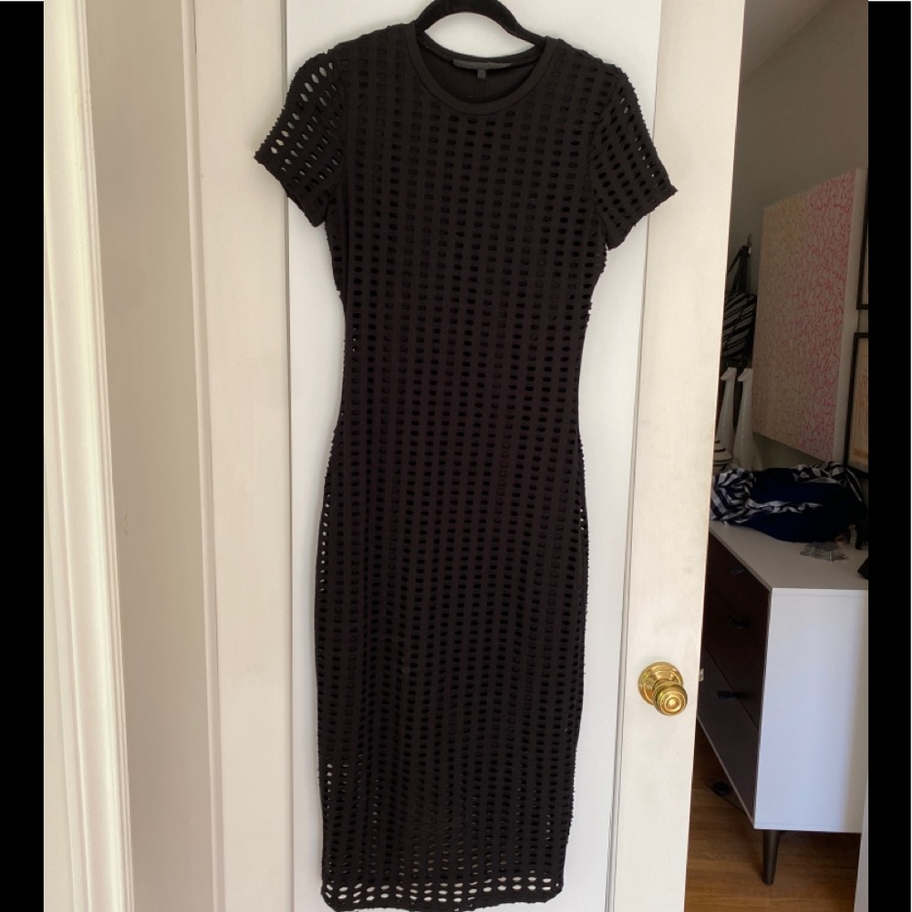 Kendall and Kylie double layer lattice jersey dress